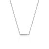Mini Diamond Bar Necklace in White Gold