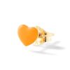 (Single) Mini Neon Orange Puffy Heart Stud in 14K Yellow Gold