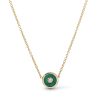 Mini Compass Necklace in Malachite