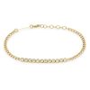 Diamond Bezel Tennis Station Curb Chain Bracelet in 14K Yellow Gold