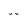 Marquise Blue Sapphire & Diamond Trio Studs