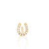 (Single) Mini Diamond Horseshoe Stud in 14K Yellow Gold