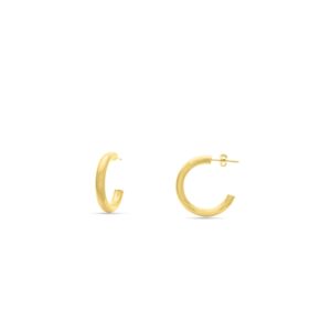 4mm x 25mm Chubby Hoop Earrings in 14K Yellow Gold