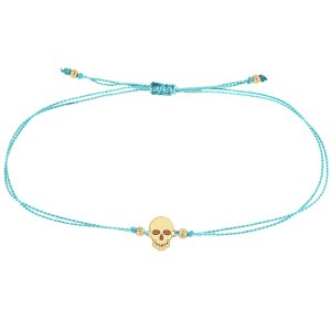 Midi Bitty Skull Cord Bracelet - Turquoise