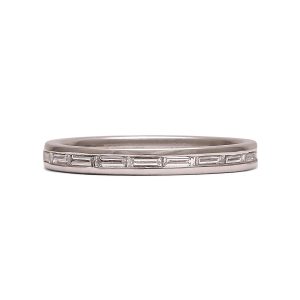 Thin Channel Set Horizontal Baguette Diamond Eternity Band