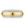 Orbit Domed Ring with Diamonds in 18k Yellow and White Gold