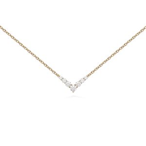 Mini Aria V Necklace in 18K Yellow Gold