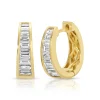 Baguette Diamond Meryl Huggies in 18K Yellow Gold