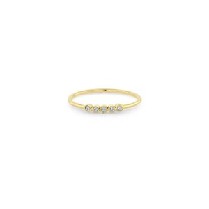 5 Tiny Diamond Bezel Ring in 14K Yellow Gold - Size 6
