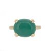 Oversized Cabochon Ring In Emerald  14K Yellow Gold - Size 6
