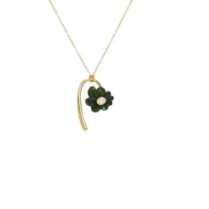 Petite Bonded Flower Pendant - Green Opal & Green Tourmaline