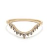 Celestine Curve Band in 14K Yellow Gold with Gray Diamonds