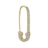 Single Diamond Pave Safety Pin Earring in 18K Yellow Gold - For The Right Ear