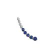 Single Floating Diamond and Blue Sapphire Earring - For The Right Ear