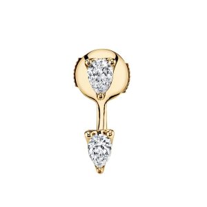 Pear Diamond Orbit Earring in 18K Yellow Gold - Single