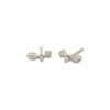Small Mixed Cut Diamond Curved Studs in 14K White Gold
