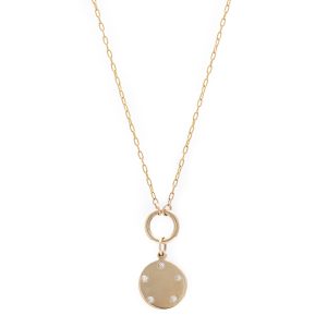 Mini Token Necklace in 14K Yellow Gold