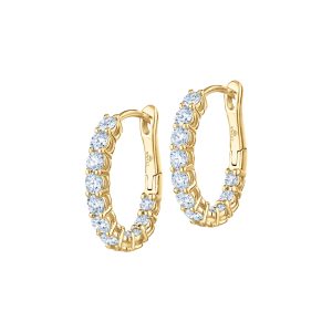 Petite Diamond Hoops in 18K Yellow Gold
