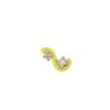 Double Diamond Mini Loop Earring in  Lime Green Enamel  (Single)