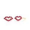 Ruby Kiss Stud Earrings in 14K Yellow Gold