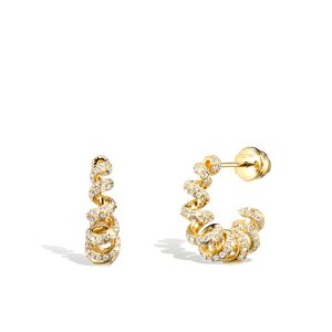 Small Diamond Slinkee Hoops in 18K Yellow Gold