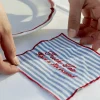 Striped Set of 4 Cocktail Napkins