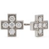 Mini Heirloom Studs in 14K White Gold