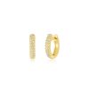 Diamond Twist Huggie Earrings in 14K Yellow Gold