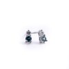 Mini Capella Studs in Montana  Sapphire & Diamond in 14K White Gold