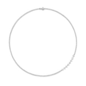 Stella Tennis Necklace in 18K White Gold