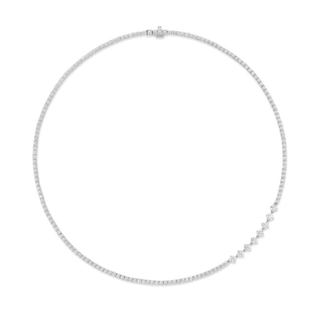 Stella Tennis Necklace in 18K White Gold - M. Flynn