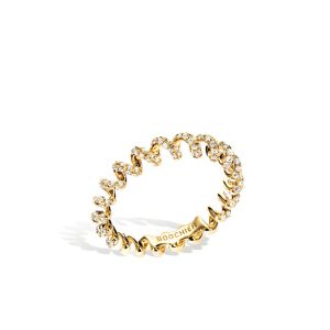Mini Diamond Slinkee Ring in 18K Yellow Gold  - Size 6