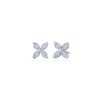 Sunburst X Stud Earrings in 18K White Gold