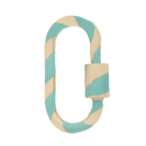 Medium Lock with Turquoise Enamel in 14K Yellow