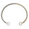 Mixed Up Half & Half Chain Sterling Silver & 14K Yellow Gold with Cylinder in 6"