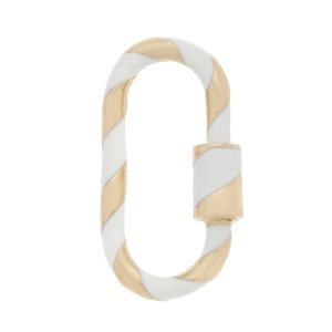 Medium Lock with Cloud Enamel in 14K Yellow