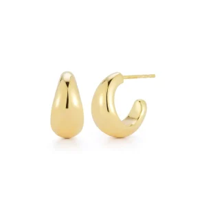 Gold Jumbo Dome Hoop Earrings