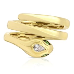 Snake Coil Ring In 18K Yellow Gold- Size 6