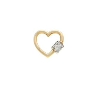 Stoned Heart Babylock with Diamonds in 14K Yellow Gold