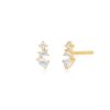 Diamond Multifaceted Stud Earrings in 14K Yellow Gold (Pair)