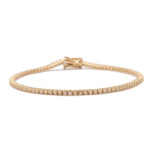 Small Diamond Line Bracelet in 14K Yellow Gold