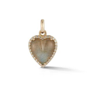 Diamond and Labradorite Alana Heart Charm