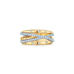 Orbit Crossover Ring with Diamonds
