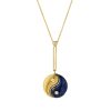 Yin Yang Pendant in Lapis and Gold