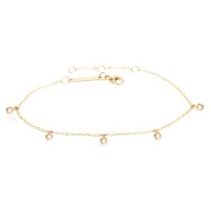 Dangling Diamond Bezel Bracelet in 14K Yellow Gold