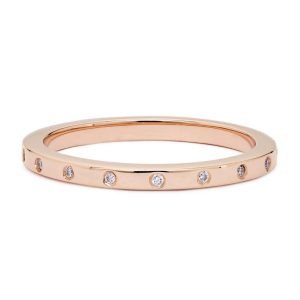 Thin Les Points Stackable Band with Diamonds