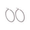 1" Thin Diamond Hoops in 18K White Gold