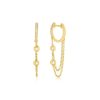 Pillow Chain Diamond Mini Huggie Earrings in 14K Yellow Gold