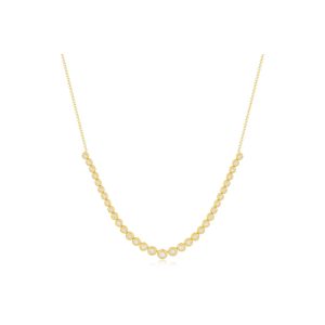 Graduated Diamond Pillow Necklace in 14K Yellow Gold