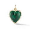 Diamond and Malachite Large Alana Heart Charm